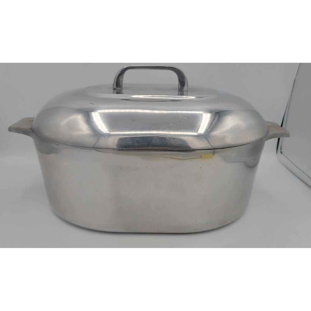 Vtg Magnalite GHC 8 Qt Oval Roaster Dutch Oven w Lid USA Aluminum Silver